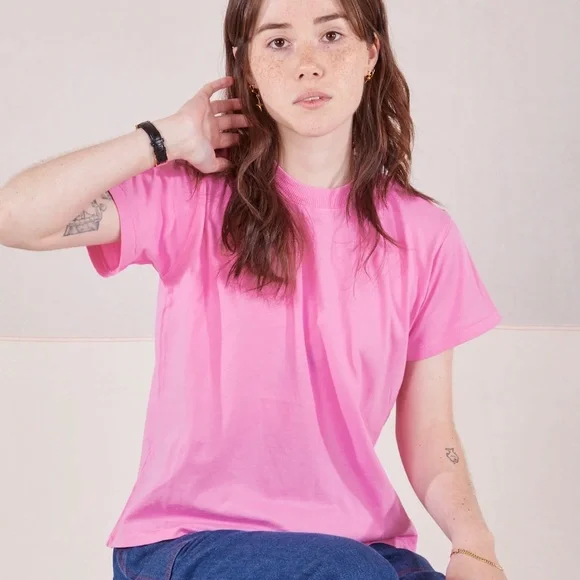 NWOT Big Bud Press The Organic Vintage Tee Bubblegum Pink XXS - Picture 7 of 7